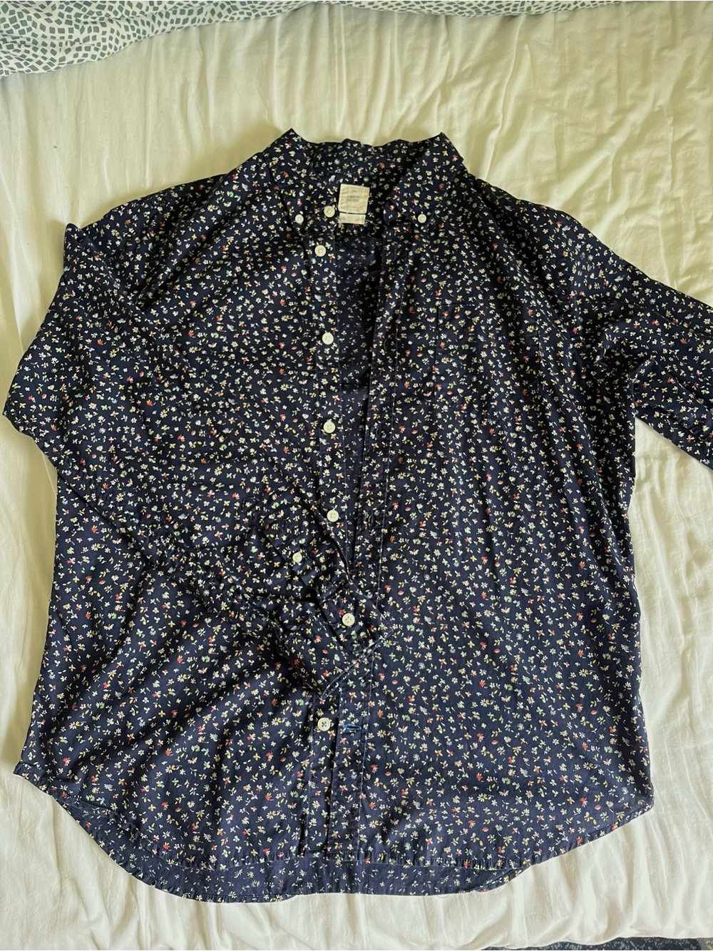 Gap Navy Floral Button Up Shirt
